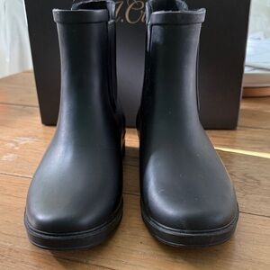 J. Crew Chelsea black matte rain boot size 8